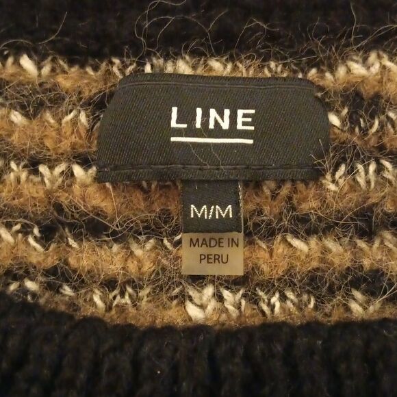 Line the label animal/leopard print alpaca blend oversize boxy sweater size M - Picture 5 of 7